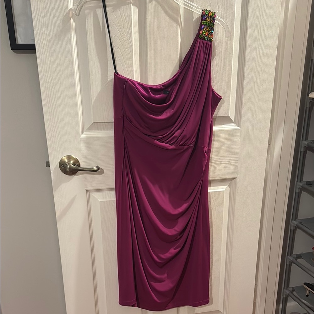 Elegant Purple One-Shoulder Dress